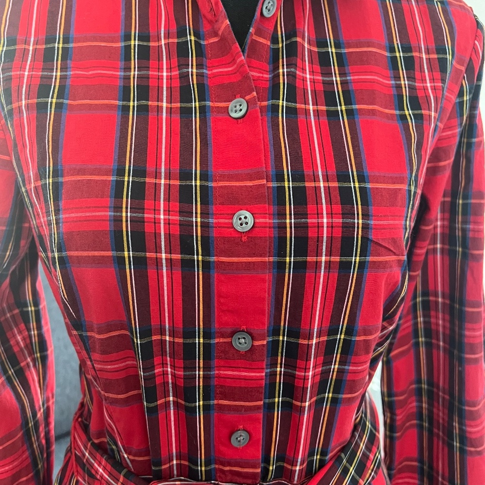 J CREW Red Tartan Plaid Dress - Picture 3 of 8